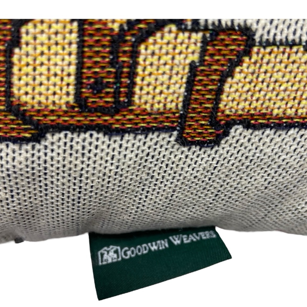 Vintage Tapestry Pillow Goodwin Weavers 911 EMS Fire Lumbar Woven - Picture 6 of 11